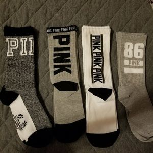 Vs pink athletic crew socks